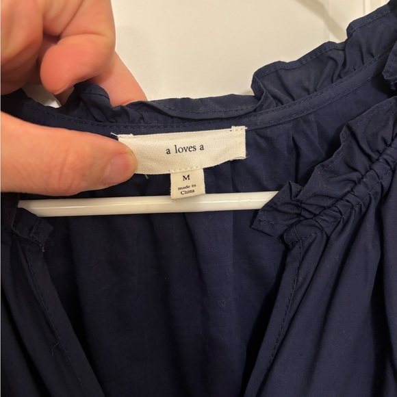 Chic Navy Ruffle Mini Dress - Picture 4 of 4